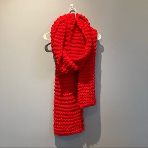 Anthropologie Red Knit Scarf